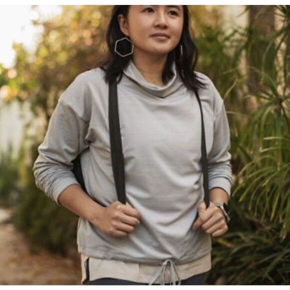 REI Cooperative‎ Take Your Time Pullover Women's Small Gray Mockneck Sweatshirt - Picture 1 of 11